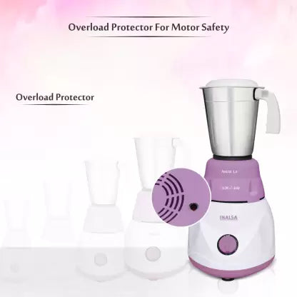 Inalsa Astra LX 600 W Mixer Grinder (3 Jars, White & Purple) Inalsa Astra LX 600 W Mixer Grinder (3 Jars, White & Purple)